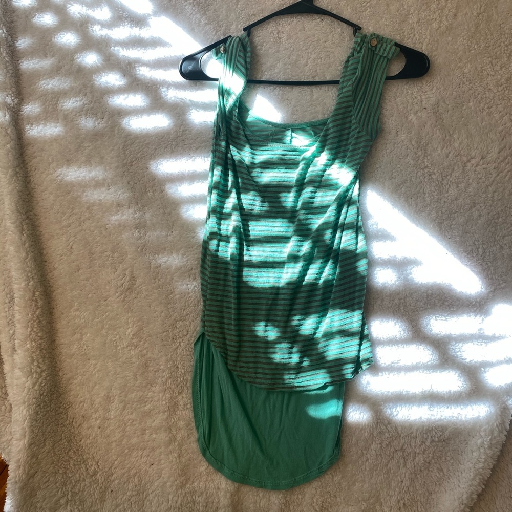 Love nation light blue stripped tank top
